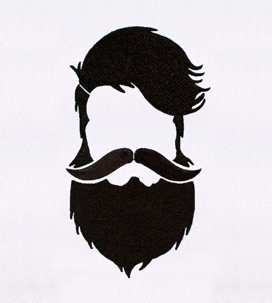 QUIRKY BEARDED HIPSTER MAN EMBROIDERY DESIGN
