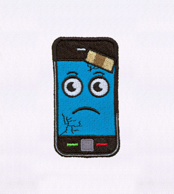 BAN AID PLASTERED MOBILE PHONE EMBROIDERY DESIGN