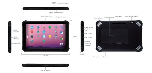 NEW LAUNCH 12.2'' Android: EM-Q22M 2 in 1 Rugged Tablet/Notebook