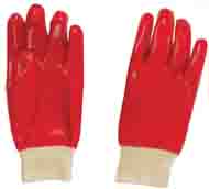 Red PVC glove fully coated