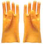 Yellow PVC glove fully coated