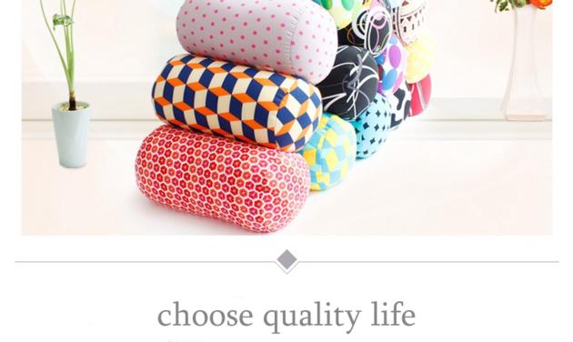 Micro Microbead Pillow Roll Neck Pillow Column Pillows for Travel Accessories Comfortable Pillows fo