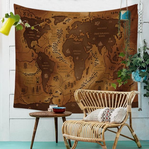 World Map Indian Tapestry Hippie Wall Hanging Tapestries Boho Bedspread Beach Towel Yoga Mat Blanket