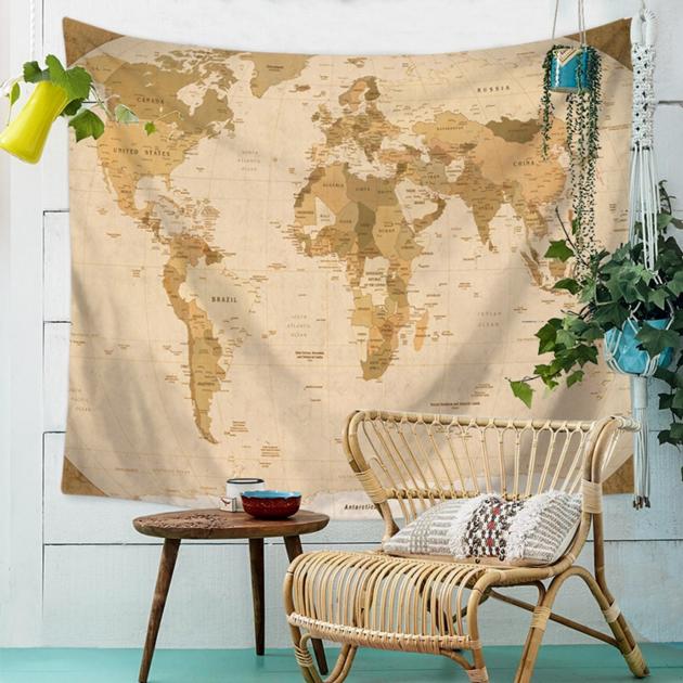 World Map Indian Tapestry Hippie Wall