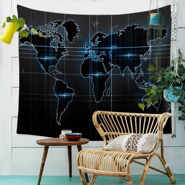 World Map Indian Tapestry Hippie Wall