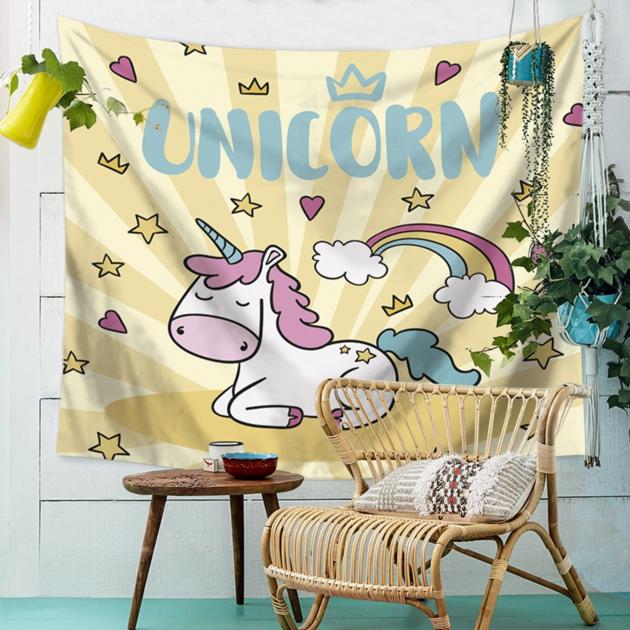 Wall Hanging Tapestry Cute Unicorn Animal