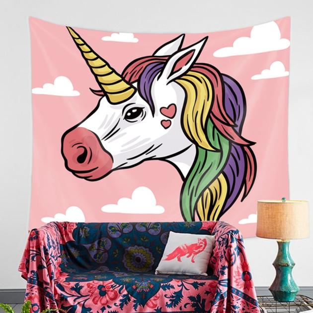 Wall Hanging Tapestry Cute Unicorn Animal