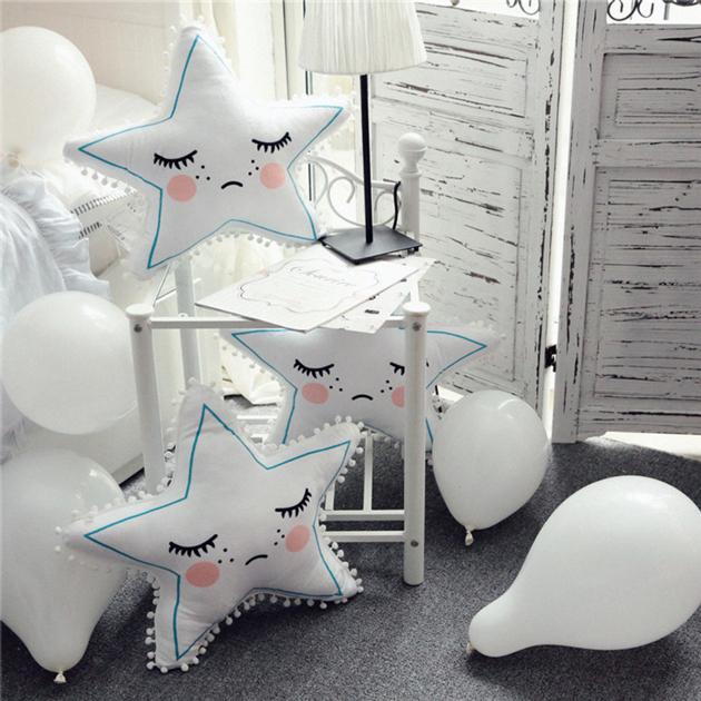 Cute Little Star Clown Pillow Core Containing White Balls Cartoon Pillow Children's Room Sleeping St