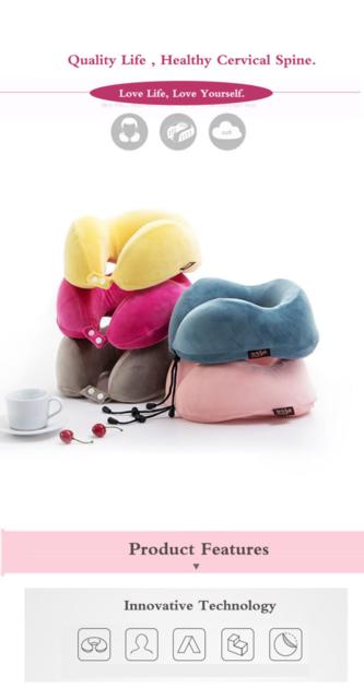 New U Shaped Travel Pillow Car Air Flight Slow Rebound Memory Pillow Neck Support Headrest Office ca