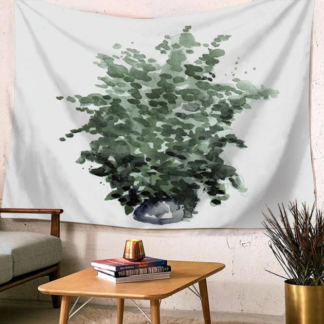 Watercolor Plant Hanging Wall Tapestries Landscape