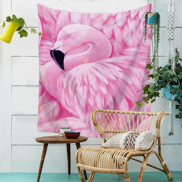 Flamingo Tapestry Tropical Home Decorative Door Curtain Living Room Table Cloth Wall Art Beach Towel