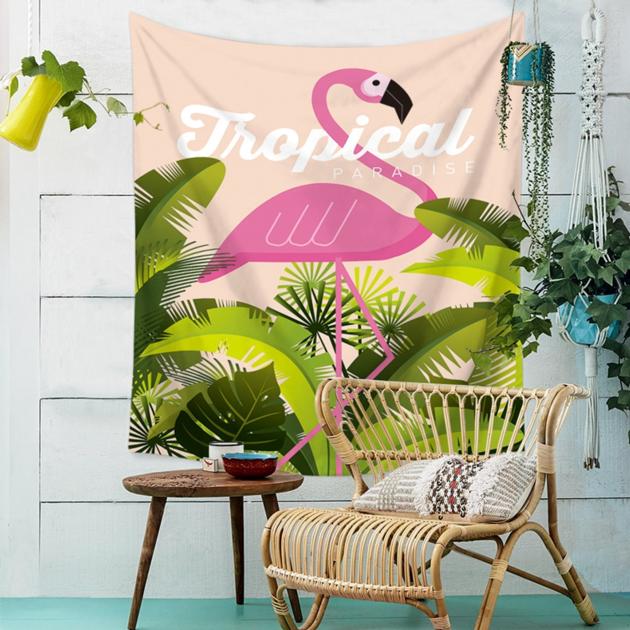 Flamingo Tapestry Tropical Home Decorative Door