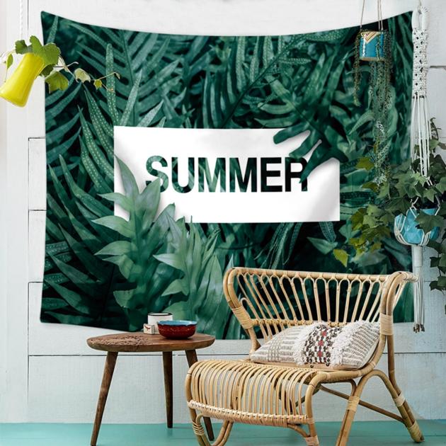 Hot Sale Tropical Plant Pattern Wall Cloth Hanging Tapestry Beach Towel Yoga Picnic Mat High Qual