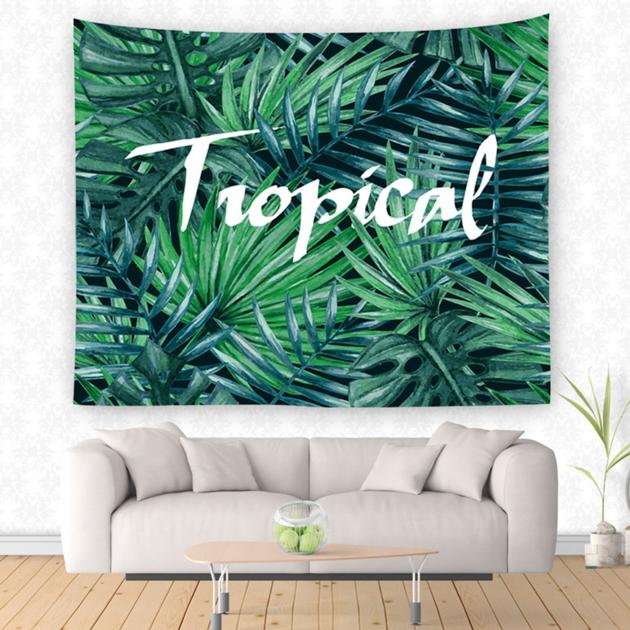 Tropical Plant Tapestry Pattern Wall Cloth