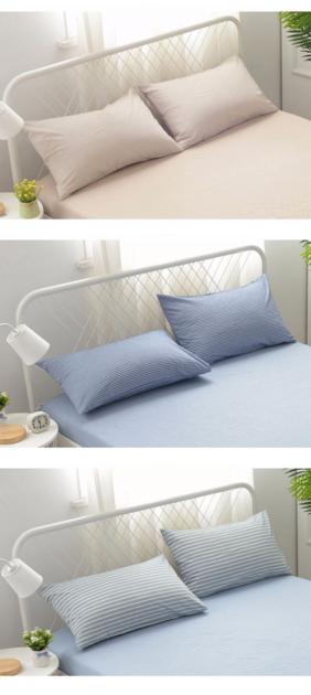 2pcs 100 Cotton Pillowcase Comfortable Check