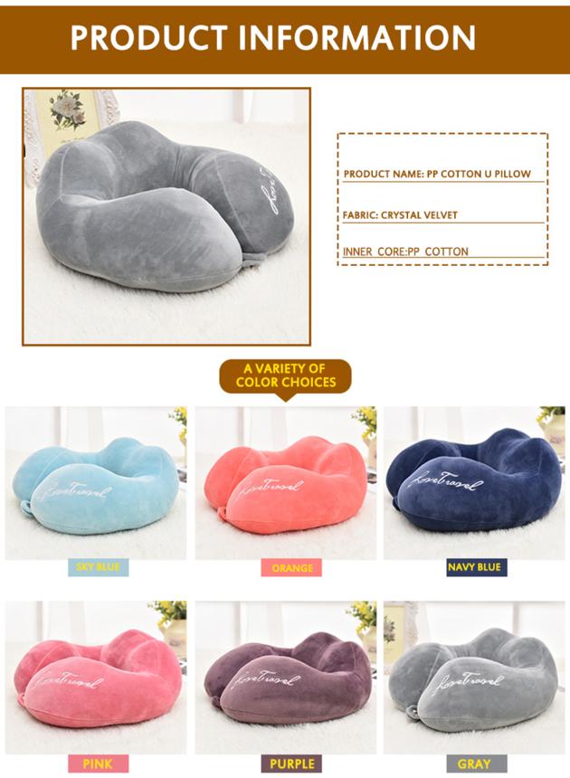 Pure Color U Shaped Neck Pillow