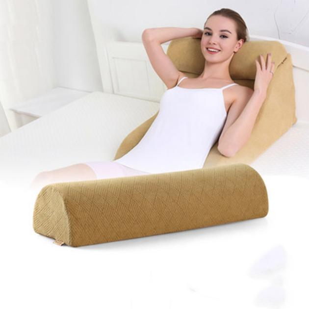 Pillow For Women Knee Leg Back Neck Pillow Memory Foam Cushion       Half-Moon Bolster Wedge Yoga co