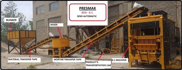 HOLLOW BLOCK (PAVING-CURBSTONE) MACHINE – EKO 4.1 SEMI-AUTOMATIC PLANT