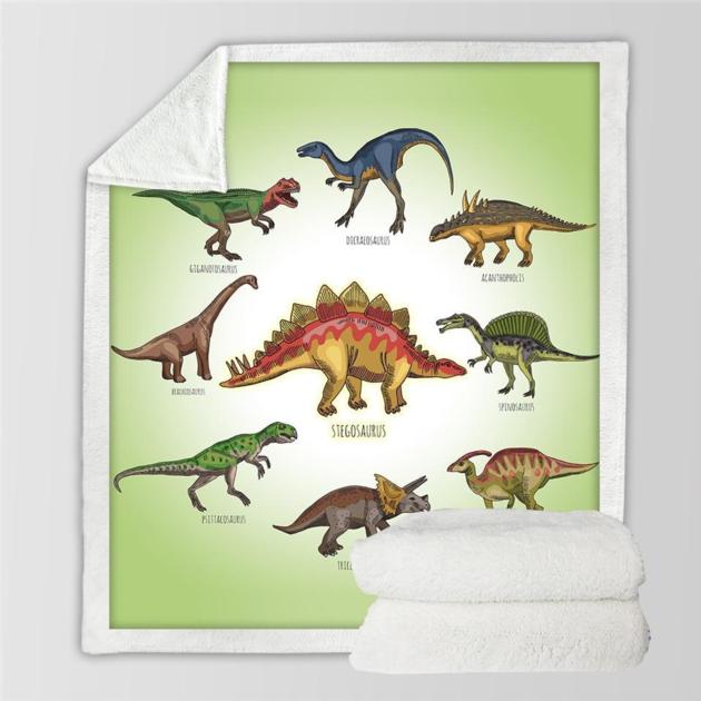 Dinosaur Blanket For Kids Cartoon Microfiber