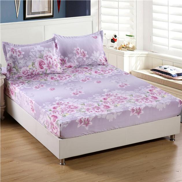 Bed Sheet With Pillowcase Blue Flower
