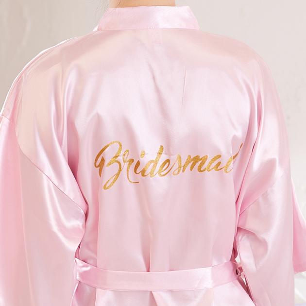 Bride Bridesmaid Bathrobe Kimono Satin Robe