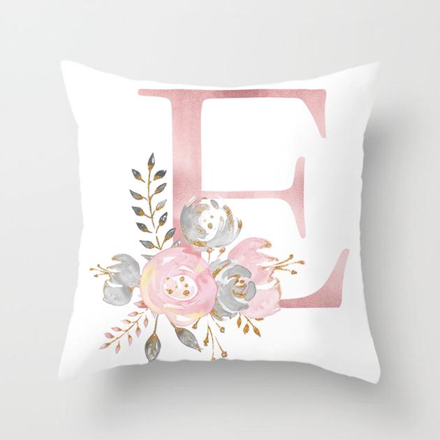 English Alphabet Polyester Cushion Cover Home