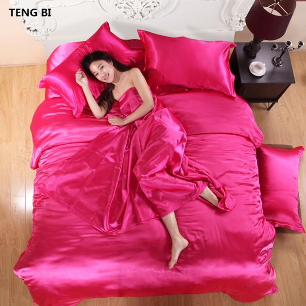 100 Pure Satin Silk Bedding Set