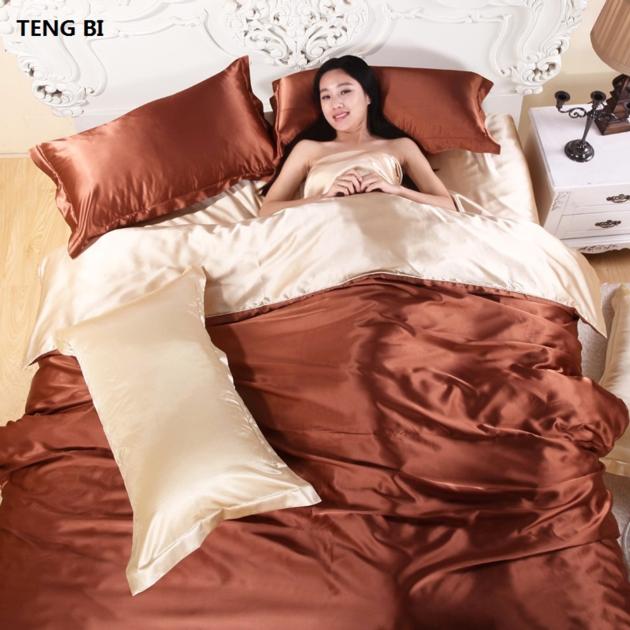 100 Pure Satin Silk Bedding Set