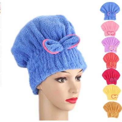Microfiber fast drying, Spa bath Bowknot towel hat cover for bathroom accessories bath