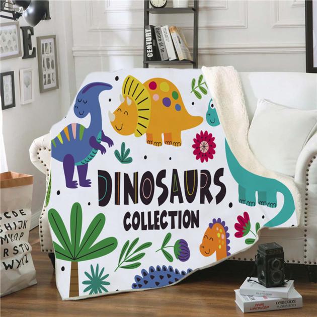 Dinosaur  Blanket for Kids Cartoon Microfiber Jurassic Plush Sherpa Throw Blanket Unit Price $12.19 