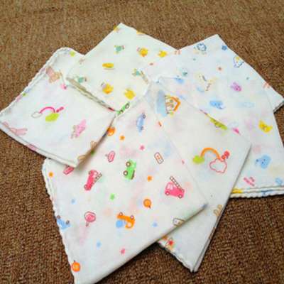 8 pcs/Lot baby bath towels cotton chiffon flower printing new baby towels soft water absorption baby