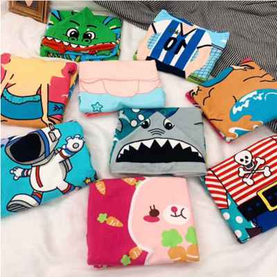 New children cartoon cute coat hooded, microfiber beach towel printed baby boys girls Swimming bath 