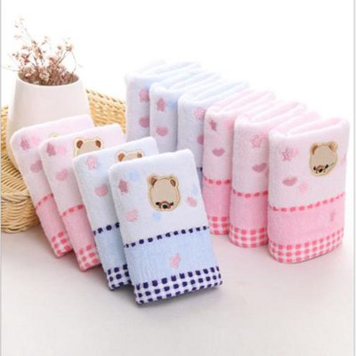 25 * 50cm high quality cotton towel for baby bear cartoon cloth napkin for baby children towel cloth