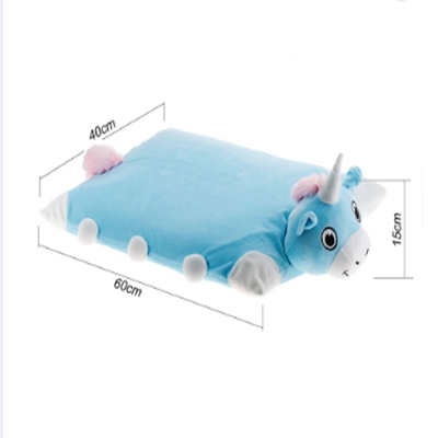 E522 Unicorn 100% Natural Latex PillowFoldable Toy Kids Soft Comfy Fun Animal Shaped Sleeping Doll L