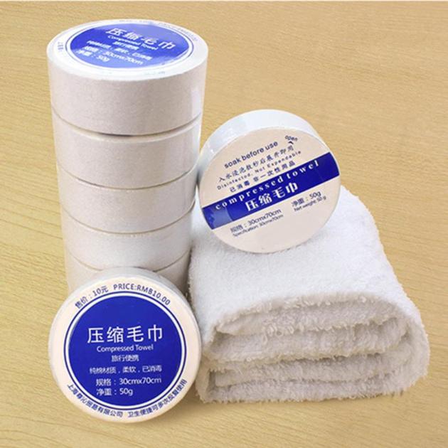 Cotton Hotel Compressed Towel Camping Trip Portable Towels Unit Price $0.3