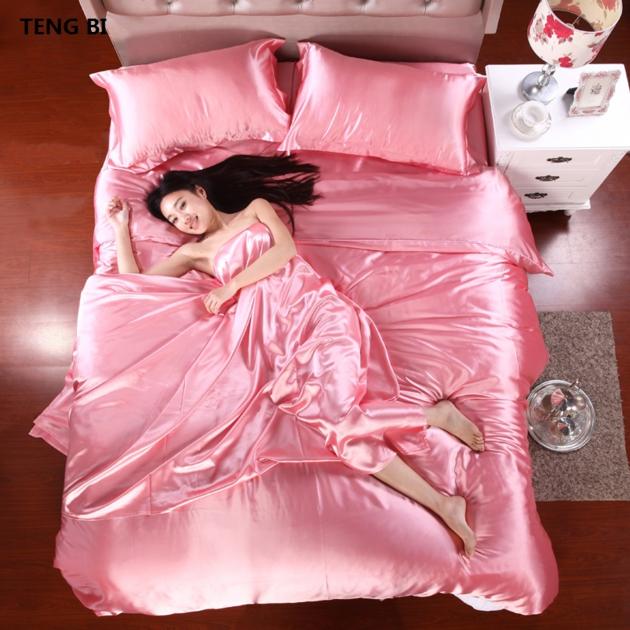 100 Pure Satin Silk Bedding Set