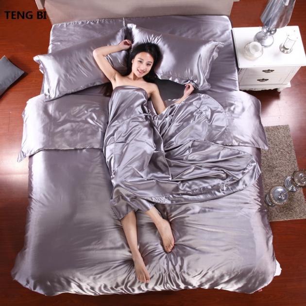 100 Pure Satin Silk Bedding Set