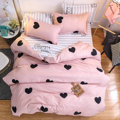 Bedding Set luxury Pink love 3/4pcs Family  Set Include Bed Sheet Duvet Cover Pillowcase  Boy Room f