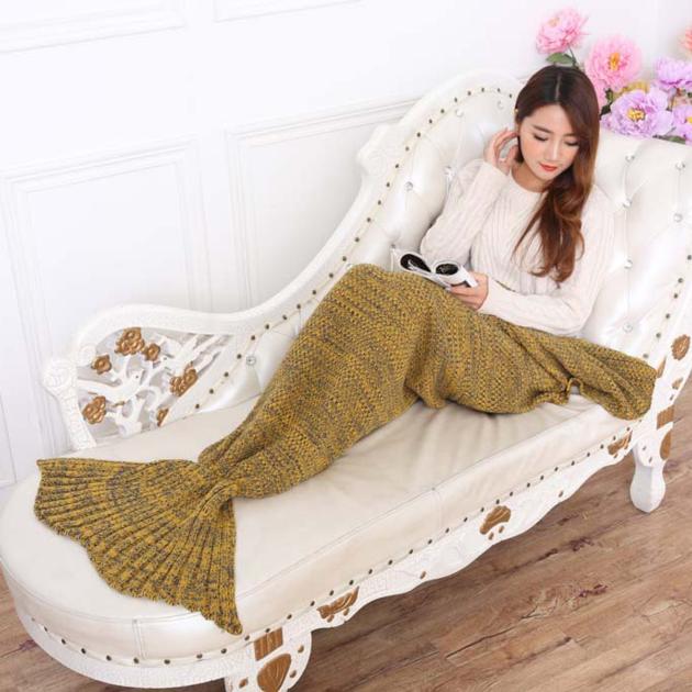  Mermaid Tail Blanket Crochet Mermaid Blanket Sleeping Knitted Blankets Unit Price $3.87