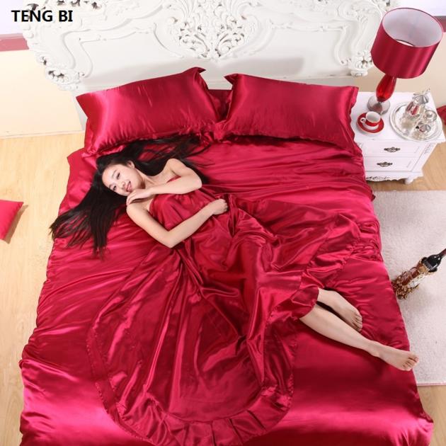 100 Pure Satin Silk Bedding Set