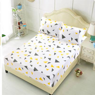 Bed Sheet With Pillowcase Blue Flower Printed  Bed Linen Queen Size Mattress Covers Fitted Sheet Set