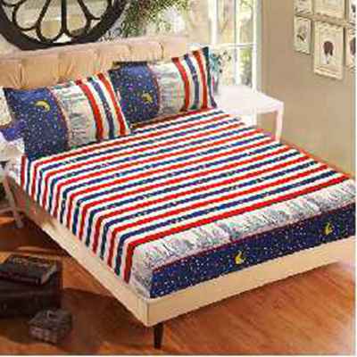 Bed Sheet With Pillowcase Blue Flower