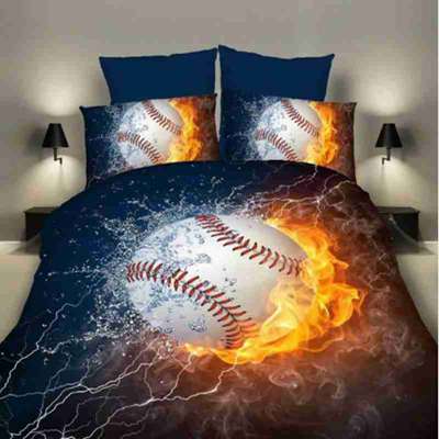 Bedding Sets 2/3pcs 3D Duvet Cover Bed Sheet  Pillow Cases Size EU/CN/US Queen King Flame Baseball D