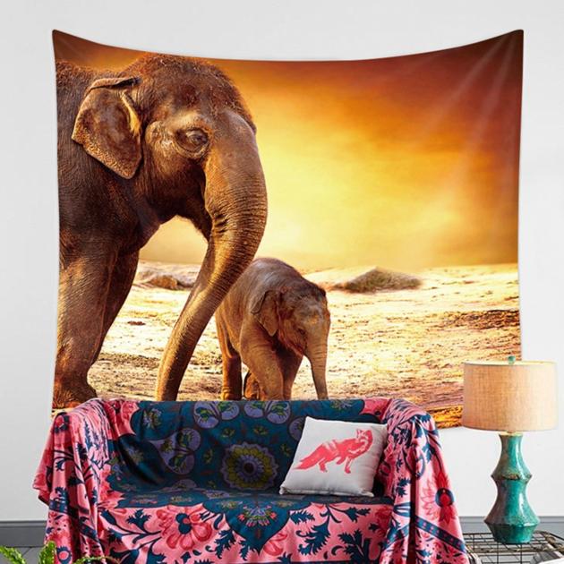 3D Elephant Tapestry Vivid Cute Animals