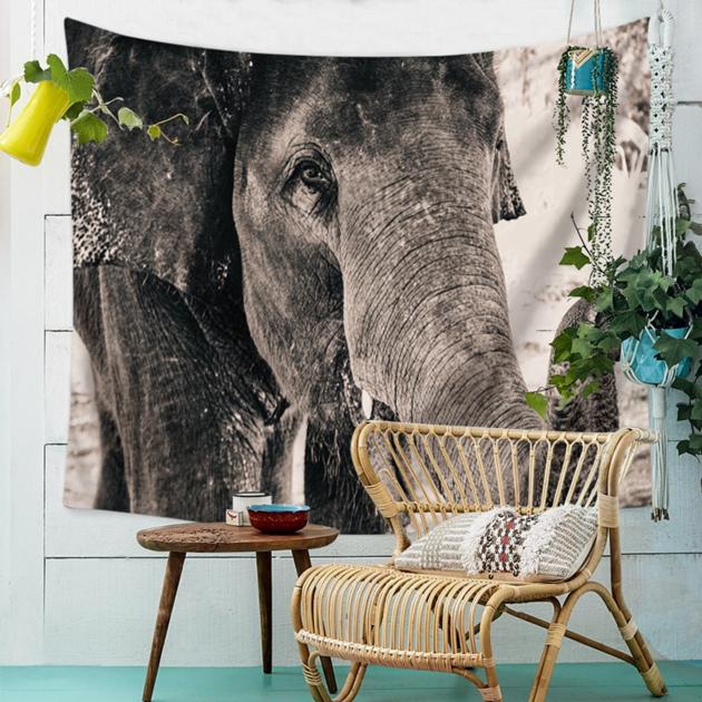 3D Elephant Series Pattern Polyester Tapestry Animal Printed Wall Hanging Mural Gobelin Living Room 
