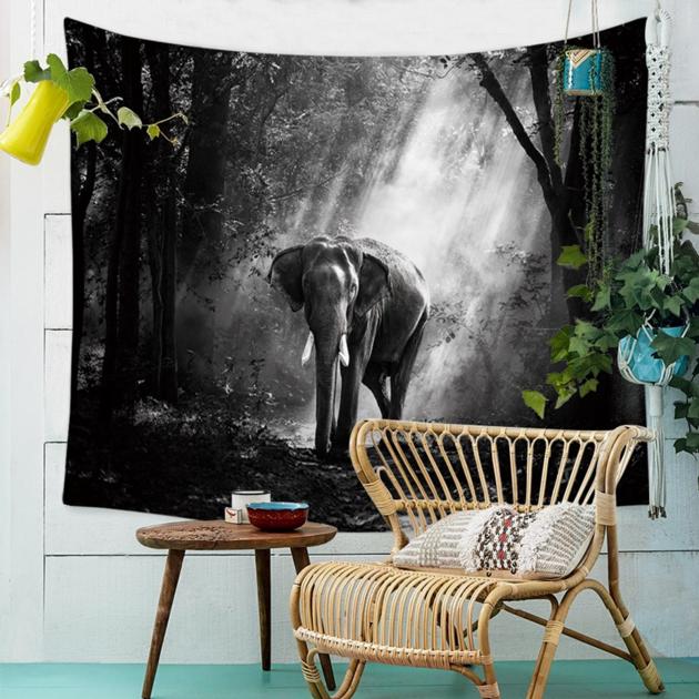 3D Elephant Series Pattern Polyester Tapestry