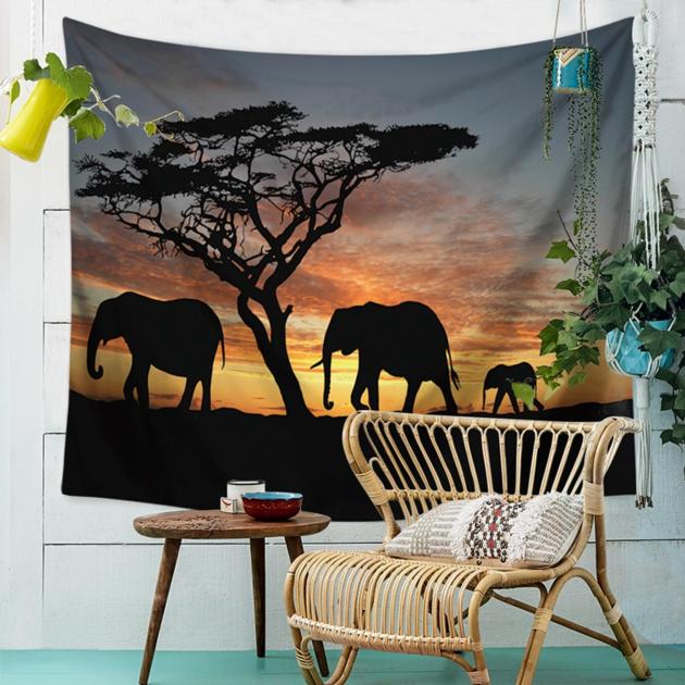 3D Elephant Series Pattern Polyester Tapestry