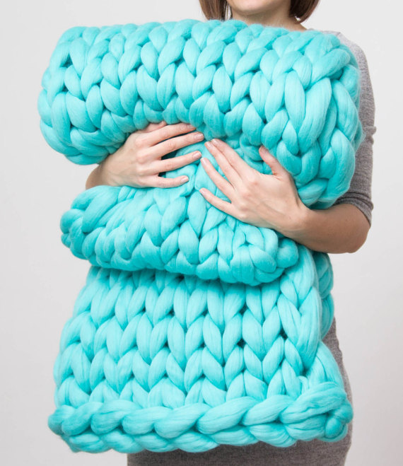 Knitting Throw Blankets Yarn Knitted Blanket