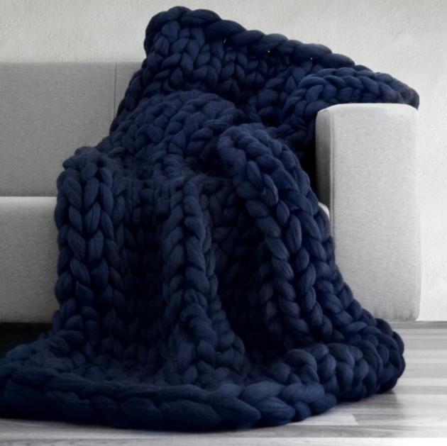 Knitting Throw Blankets Yarn Knitted Blanket