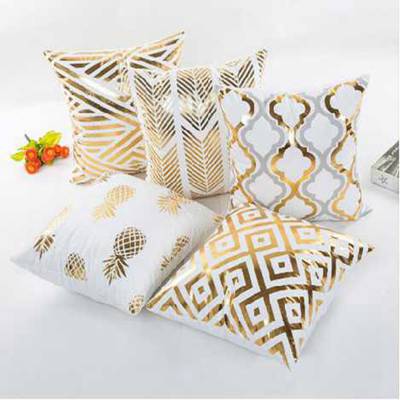 MIHE Christmas Cushion Cover Decorative Pillow Case Eco-Friendly Gold Sofa Seat Case Car Pillowcase 